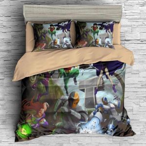 Teen Titans Duvet Cover and Pillowcase Set Bedding Set 609