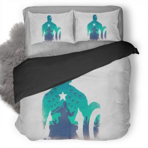 The Avengers Captain America Art Duvet Cover and Pillowcase Set Bedding Set