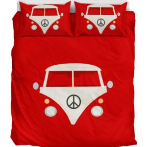 The Red Van Duver Duvet Cover and Pillowcase Set Bedding Set