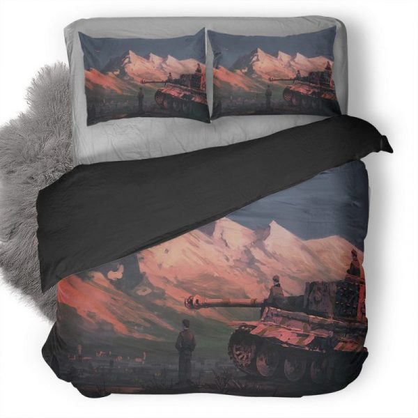 Tiger Tank Artistic Zg Duvet Cover and Pillowcase Set Bedding Set