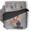 Train Snow Snowflakes Artwork Zi Duvet Cover and Pillowcase Set Bedding Set