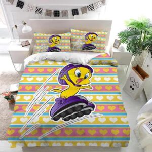 Tweety Roller Skates Duvet Cover and Pillowcase Set Bedding Set