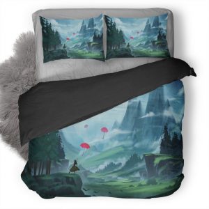 Umbrella Anime Artistic Artwork Af Duvet Cover and Pillowcase Set Bedding Set