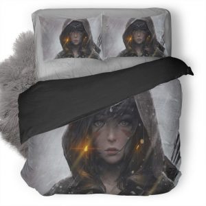 Warrior Girl Hood Artwork Xj Duvet Cover and Pillowcase Set Bedding Set