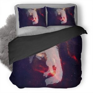 Wolf Fantasy Art Space 9S Duvet Cover and Pillowcase Set Bedding Set