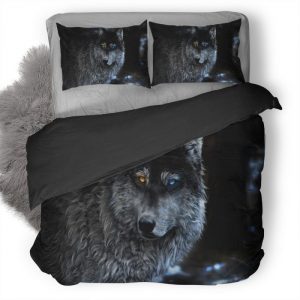 Wolf Heterochromia Fantasy 3K Duvet Cover and Pillowcase Set Bedding Set