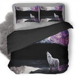 Wolf Moon River Zw Duvet Cover and Pillowcase Set Bedding Set