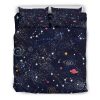 Zodiac Star Signs Galaxy Space Print Duvet Cover and Pillowcase Set Bedding Set