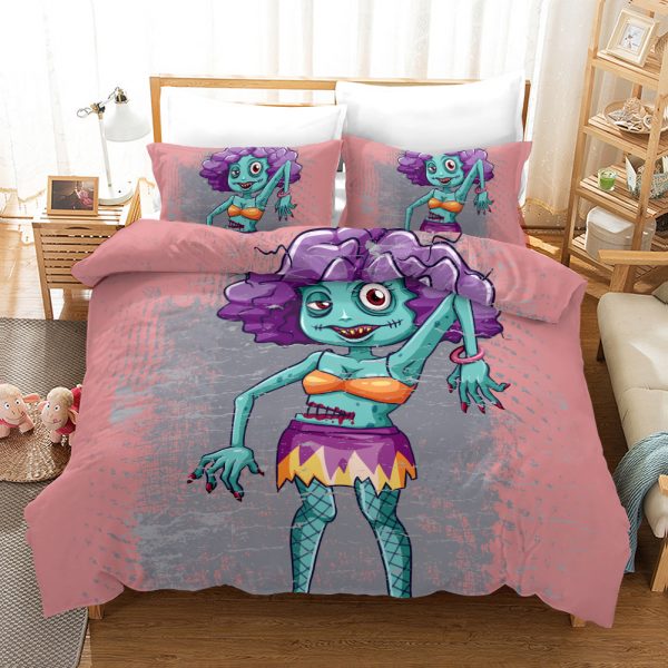 Zomebie Girl 3 Duvet Cover and Pillowcase Set Bedding Set