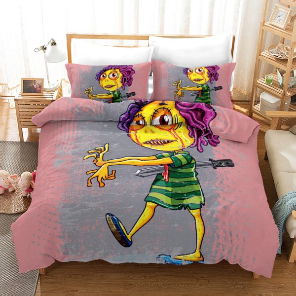 Zomebie Girl Duvet Cover and Pillowcase Set Bedding Set