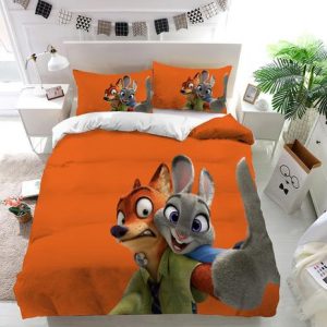 Zootopia Judy Nick Taking Selfie Duvet Cover and Pillowcase Set Bedding Set