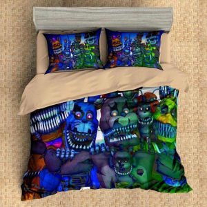 ize The Five Nights At Freddy’S Flat Sheet Duvet Cover and Pillowcase Set Bedding Set